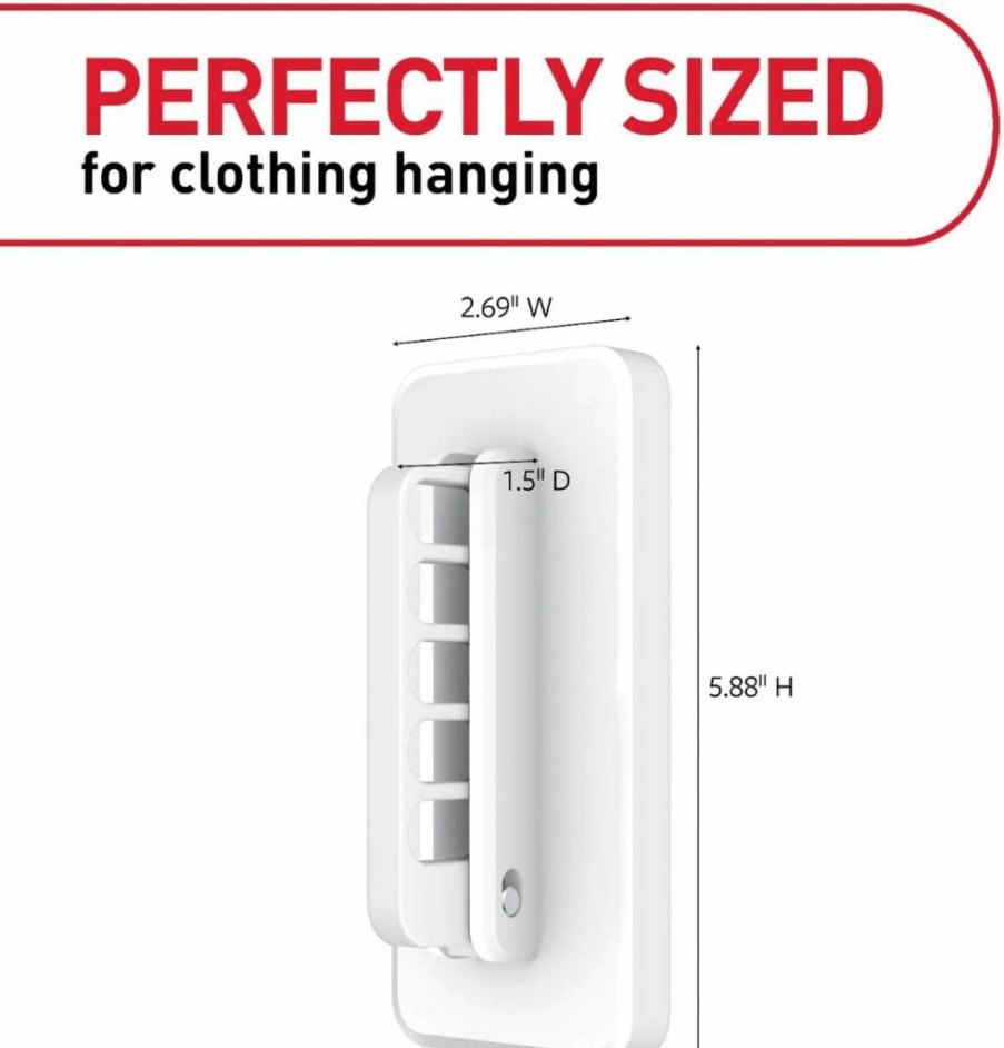 Command Folding Hanger Hook - 5-Tier Space Saving Closet Organizer, Holds 7.5 lbs, Includes 4 Adhesive Strips for Wall Mount, Home Storage Solution