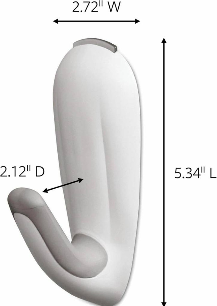 Command Wall Hook with Adhesive Strips - Water-Resistant Bathroom Organizer for Towels & Loofahs - Includes 1 Hook & 2 Command Strips