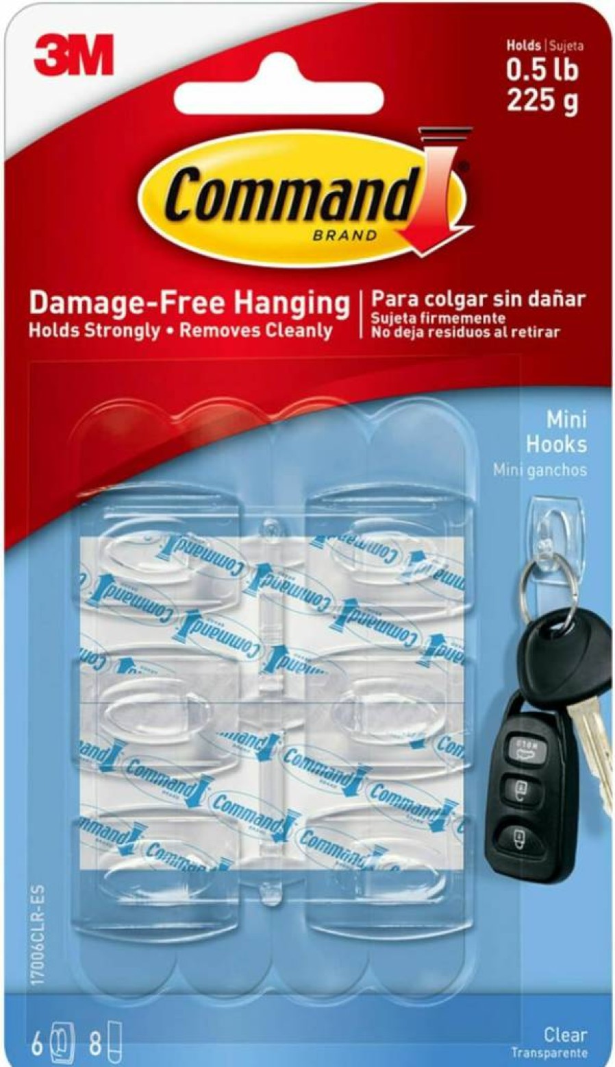 Command Damage-Free Hanging Light Clips with Adhesive Strips, 18 White Wall Hooks & 24 Command Strips for Tool-Free Decorating in Living Spaces