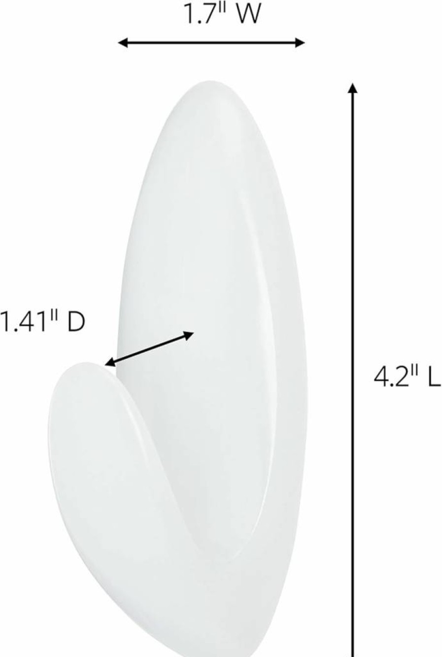 Command Medium Bath Hooks - 2 Pack with Adhesive Strips, Holds 3 lbs, No Damage Hanging for Towels, Robes & Loofahs, Bathroom Organization Solution