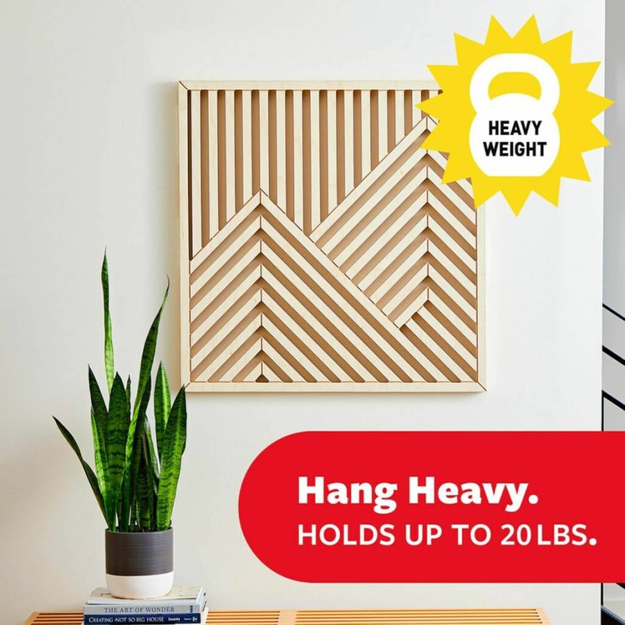 Command Heavy Duty Picture Hanging Strips - 16 Black Adhesive Strips (8 Pairs), 20 lb Weight Capacity, Damage-Free Wall Hooks for Home Decor & Frames