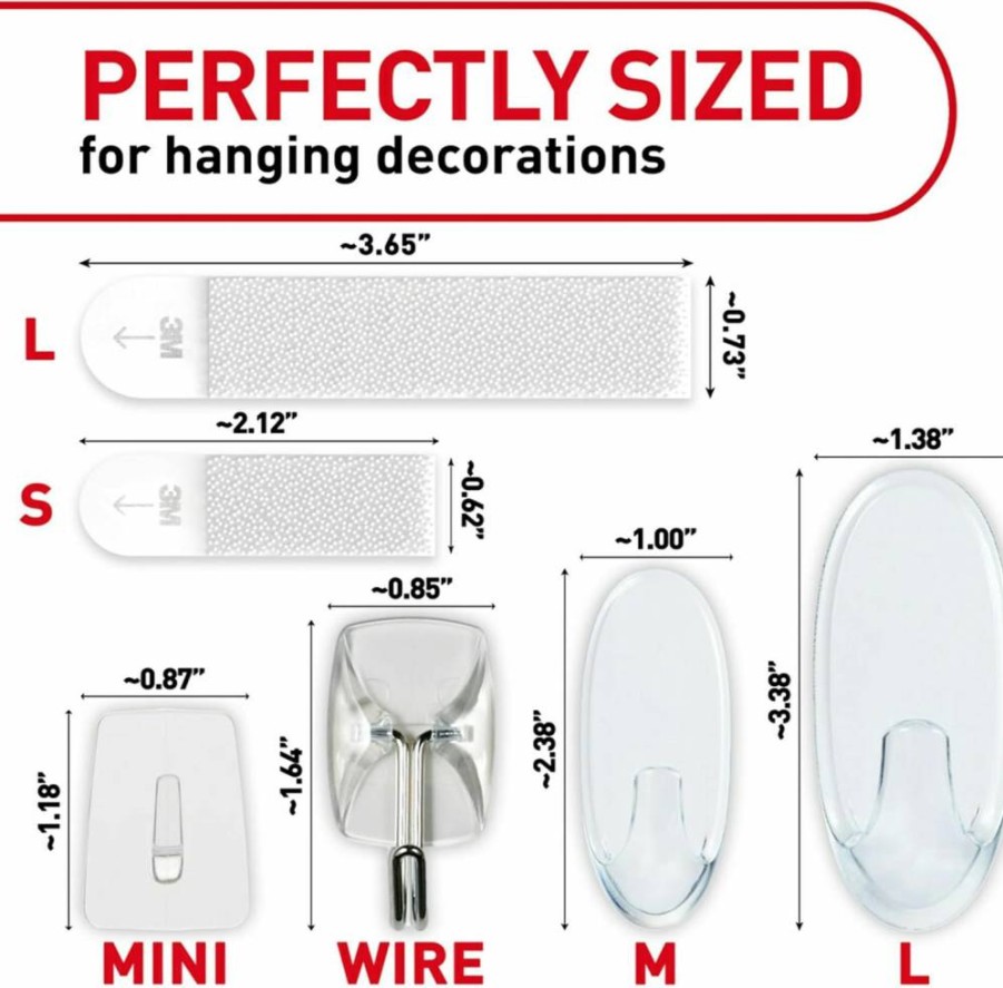 Command Clear Variety Pack - 8 Picture Hangers, 4 Wire Hooks & 11 Wall Hooks for Damage-Free Decor Hanging (Holds Up to 19 Items)