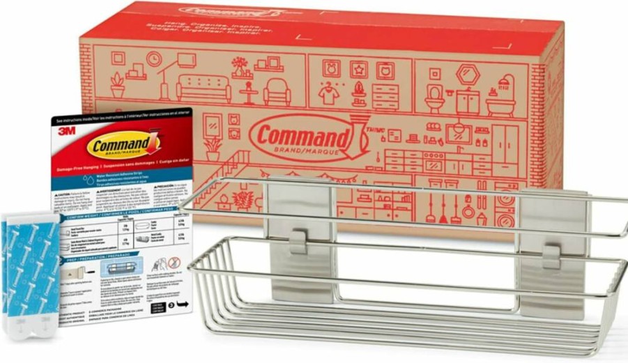Command Shower Caddy in Matte Black - Water-Resistant Bathroom Organizer with Adhesive Strips, Holds 6.5 lbs, Pack of 1