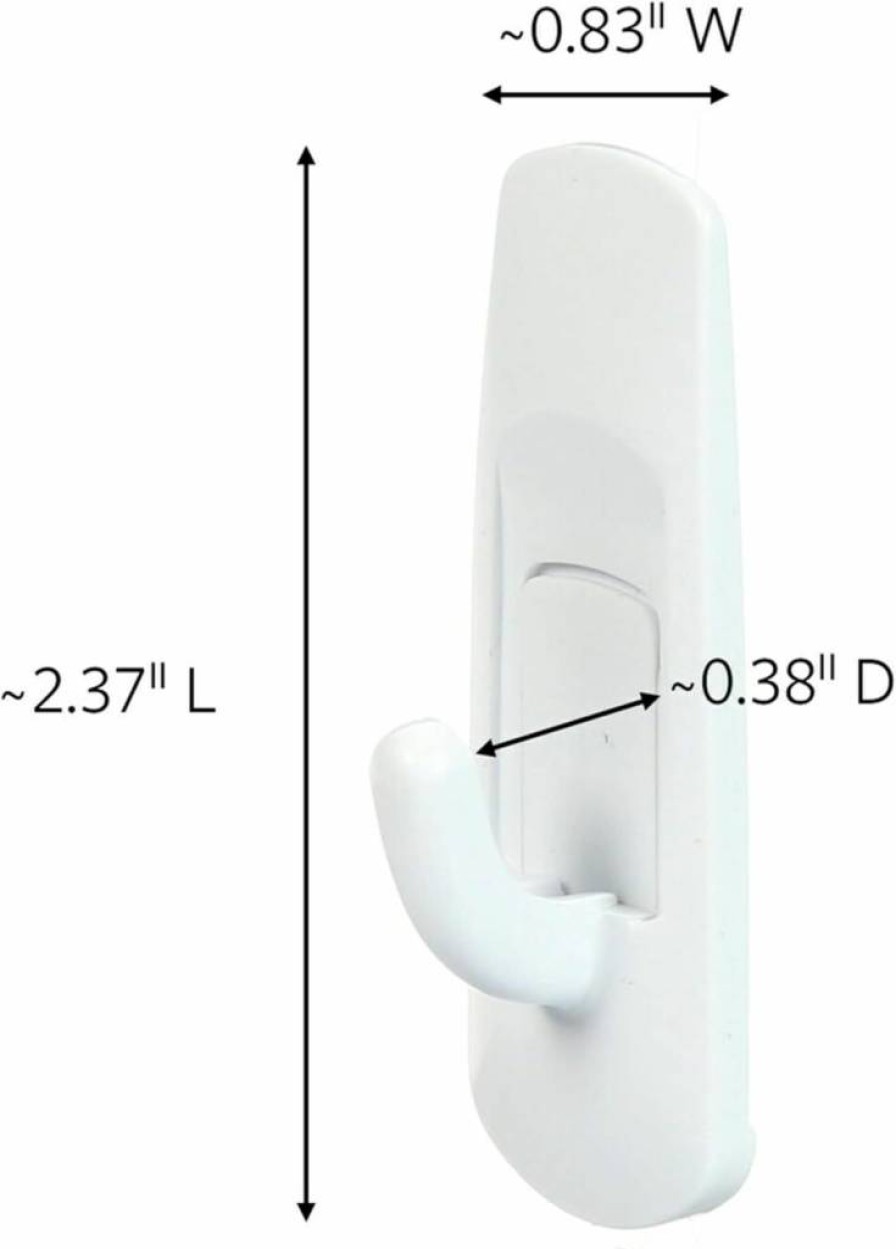 Command Damage-Free Adhesive Hooks, 24-Pack White Small Utility Hooks with 28 Command Strips, No-Tool Wall Hanging Solution for Home Organization