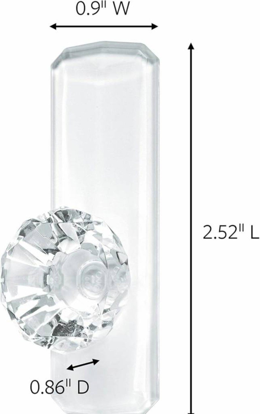 Command Medium Crystal Hooks - 2 Pack, Damage-Free Hanging for Jewelry & Accessories, Holds 2 lbs, Includes 3 Command Strips for Walls, Doors, Cabinets