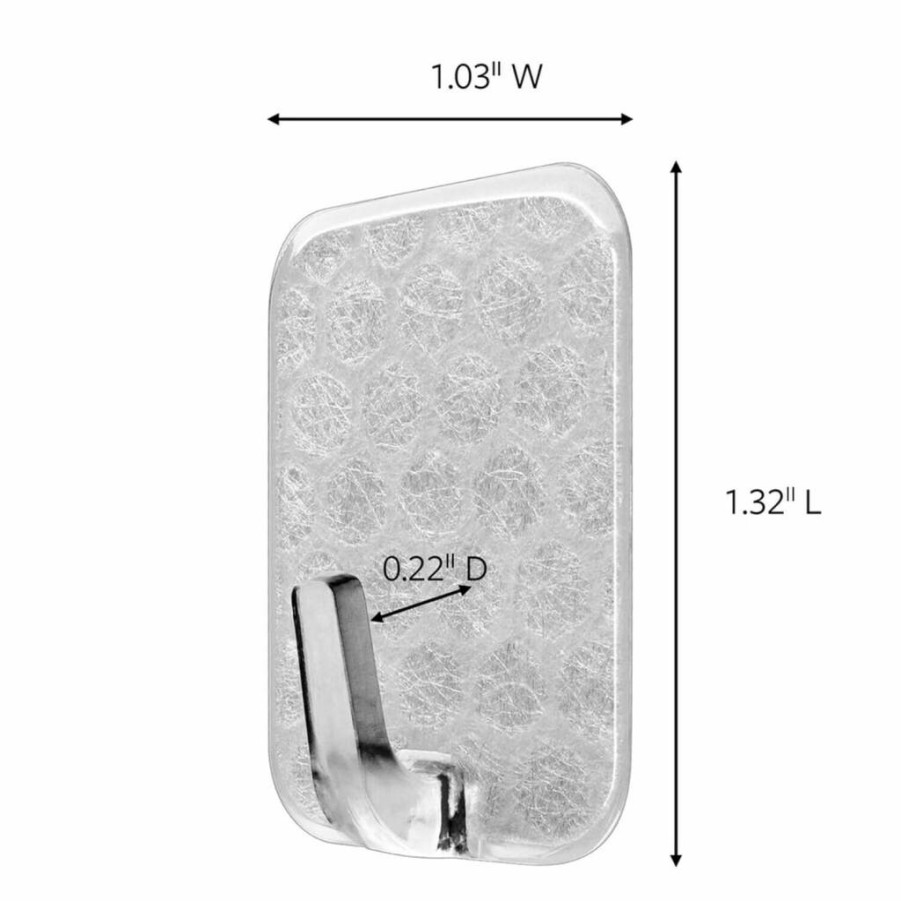 Command Small Stainless Steel Hooks - 8-Pack with 10 Adhesive Strips, 0.5lb Weight Capacity, Removable Wall Hooks for Decor & Organization