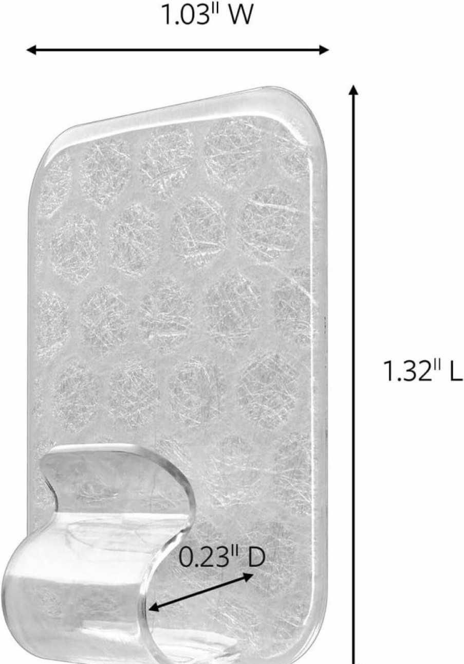 Command Outdoor Light Clips - 20 Clear Weather-Resistant Hooks with 24 Damage-Free Adhesive Strips for Hanging Lights & Cable Management