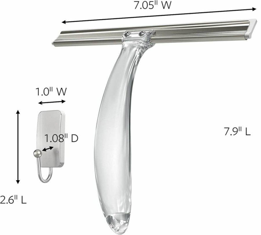 Command Shower Caddy with Adhesive Strips, Satin Nickel Finish, 1 Hook & Squeegee, Water-Resistant Bath Organizer, 1 LB Capacity, Easy Installation, No Tools Needed