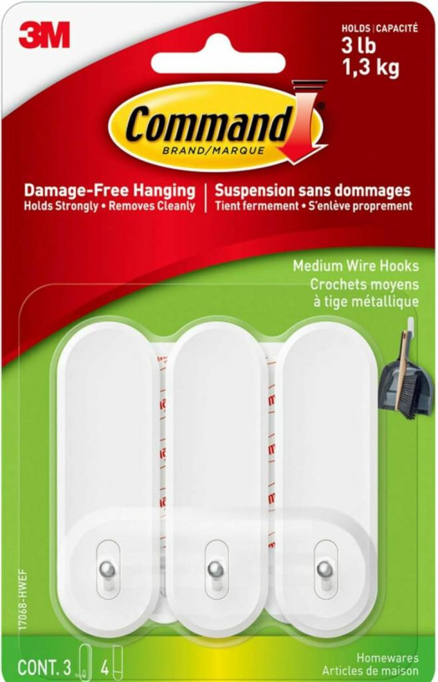 Command Medium Adhesive Wall Hooks - 7 Pack White Damage-Free Hanging Hooks with 12 Command Strips, No Tools Needed for Home Decor & Organization