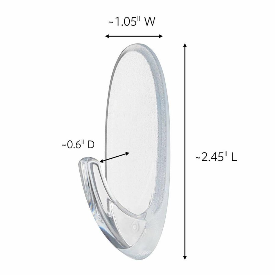 Command Outdoor Large Damage-Free Hooks, Clear Window Hooks with 2 Adhesive Strips, 1-Hook Pack