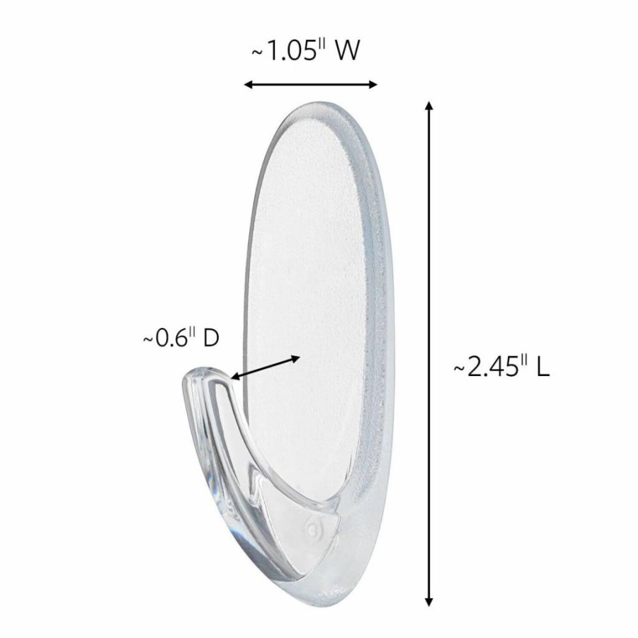 Command Outdoor Medium Clear Wall Hooks - 5-Pack with 6 Damage-Free Strips, Weather-Resistant Hanging Solution for Outdoor Decor, Holds 2 lbs