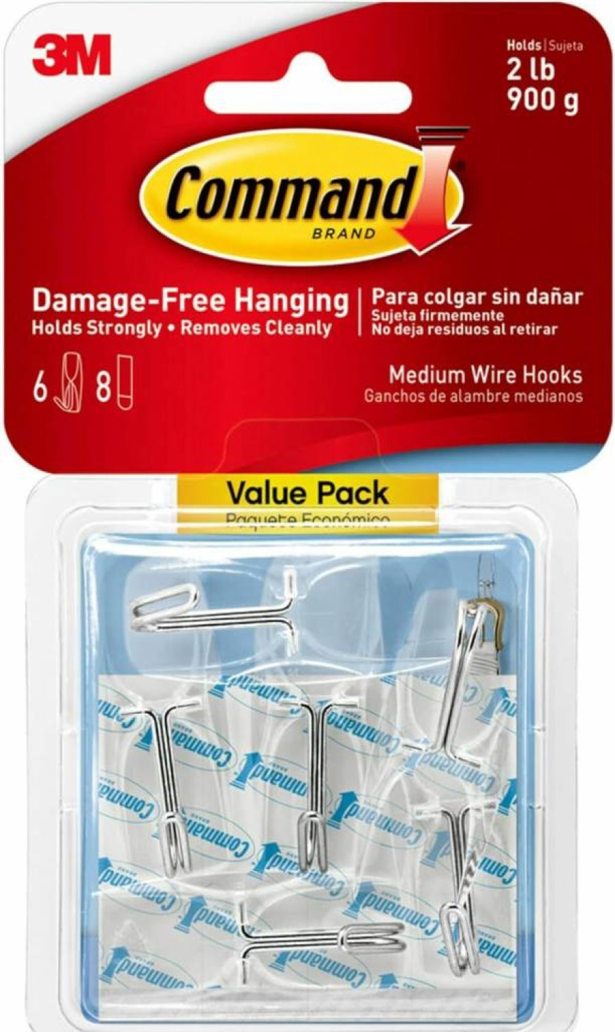 Command Medium Clear Adhesive Hooks - 10 Pack with 12 Strips, Damage-Free Hanging Solution for Home Organization, Holds 2 lbs, No Nails or Tools Needed