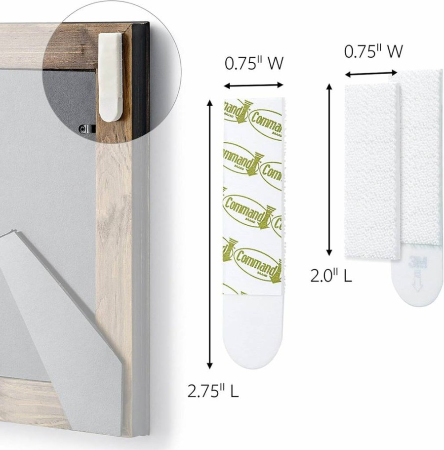 Command Damage-Free Picture Hanging Strips - 2 Sets (4 Strips + 2 Spacers), Holds 5lbs, No Nails Easy Frame Hanger for Tabletop Photos & Wall Art