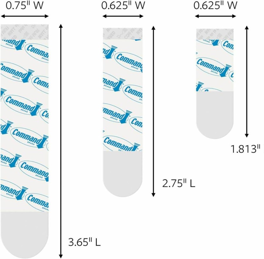 Command 6-Pack Clear Refill Strips for Damage-Free Hanging (17200Clr-Es) - Assorted Sizes, Easy to Use